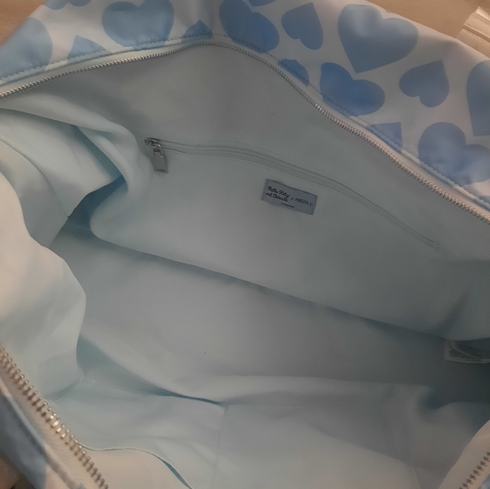 Hello Kitty Blue Heart Pattern Weekender Bag - image 3